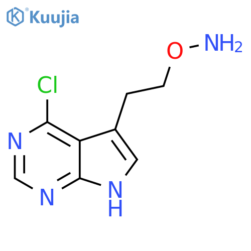 O-(2-{4-chloro-7H-pyrrolo2,3-dpyrimidin-5-yl}ethyl)hydroxylamine structure
