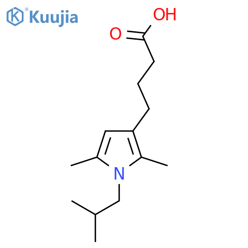 4-2,5-dimethyl-1-(2-methylpropyl)-1H-pyrrol-3-ylbutanoic acid structure
