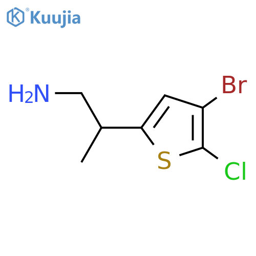 2-(4-bromo-5-chlorothiophen-2-yl)propan-1-amine structure