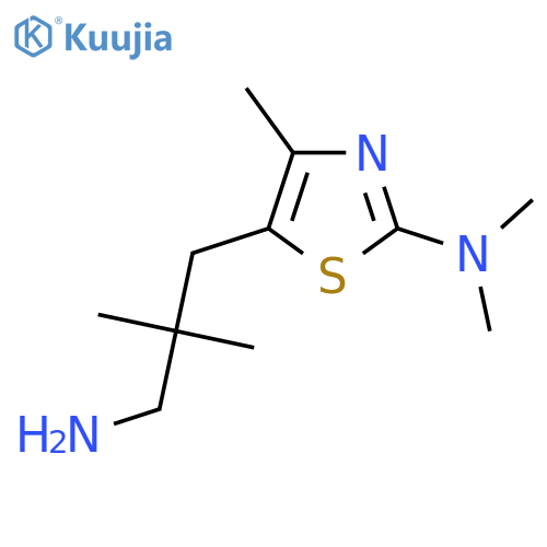 5-(3-amino-2,2-dimethylpropyl)-N,N,4-trimethyl-1,3-thiazol-2-amine structure