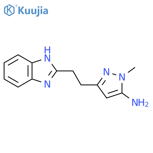 3-2-(1H-1,3-benzodiazol-2-yl)ethyl-1-methyl-1H-pyrazol-5-amine structure