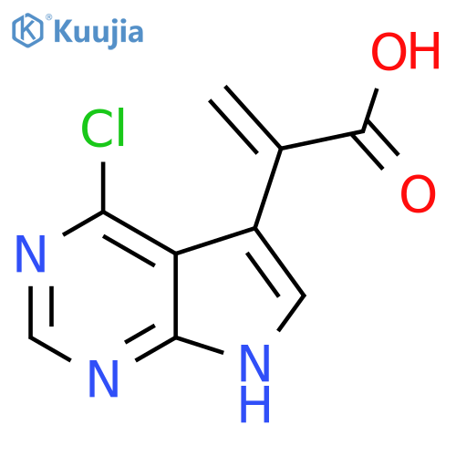 2-{4-chloro-7H-pyrrolo2,3-dpyrimidin-5-yl}prop-2-enoic acid structure
