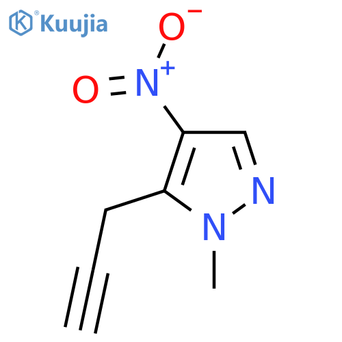 1-methyl-4-nitro-5-(prop-2-yn-1-yl)-1H-pyrazole structure