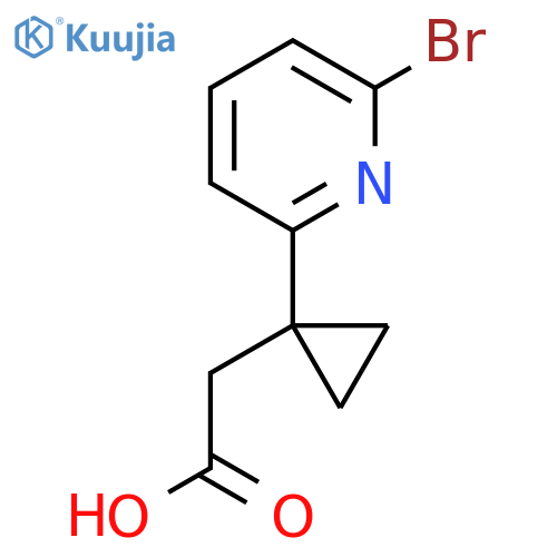 2-1-(6-bromopyridin-2-yl)cyclopropylacetic acid structure