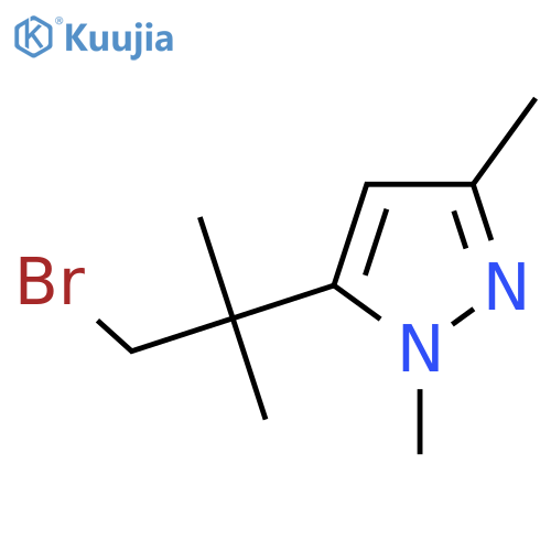 5-(1-bromo-2-methylpropan-2-yl)-1,3-dimethyl-1H-pyrazole structure