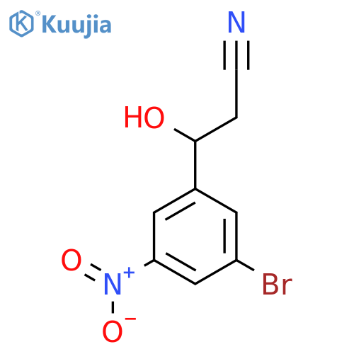 3-(3-bromo-5-nitrophenyl)-3-hydroxypropanenitrile structure