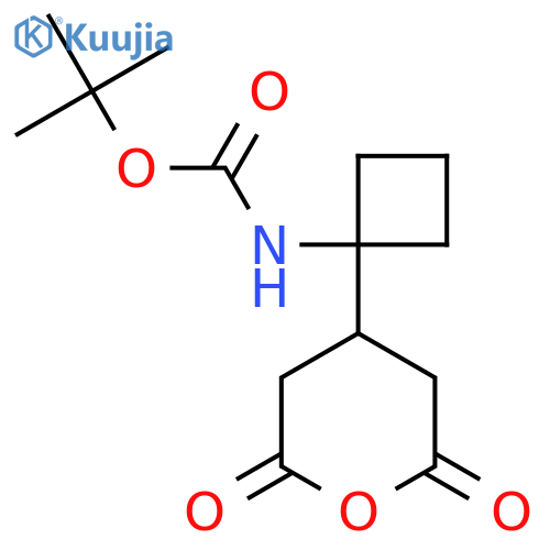 tert-butyl N-1-(2,6-dioxooxan-4-yl)cyclobutylcarbamate structure