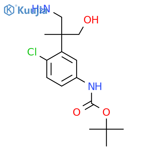 tert-butyl N-3-(1-amino-3-hydroxy-2-methylpropan-2-yl)-4-chlorophenylcarbamate structure