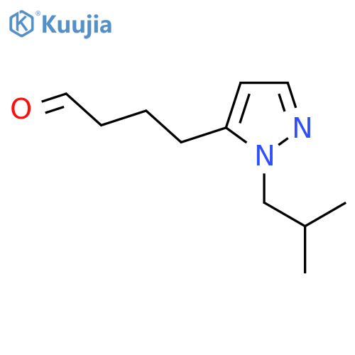 4-1-(2-methylpropyl)-1H-pyrazol-5-ylbutanal structure