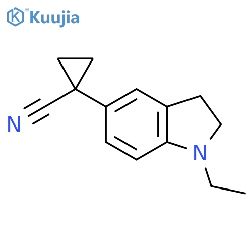 1-(1-ethyl-2,3-dihydro-1H-indol-5-yl)cyclopropane-1-carbonitrile structure