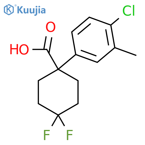 1-(4-chloro-3-methylphenyl)-4,4-difluorocyclohexane-1-carboxylic acid structure