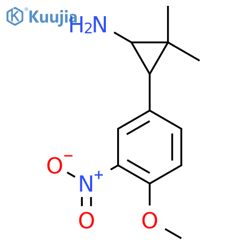 3-(4-methoxy-3-nitrophenyl)-2,2-dimethylcyclopropan-1-amine structure