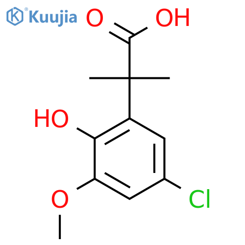 2-(5-chloro-2-hydroxy-3-methoxyphenyl)-2-methylpropanoic acid structure