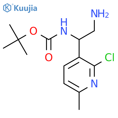 tert-butyl N-2-amino-1-(2-chloro-6-methylpyridin-3-yl)ethylcarbamate structure
