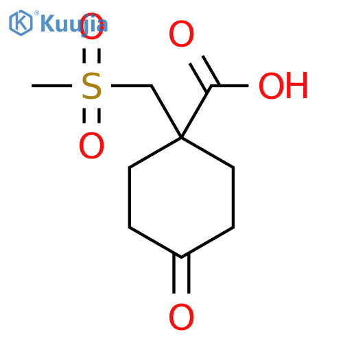1-(methanesulfonylmethyl)-4-oxocyclohexane-1-carboxylic acid structure