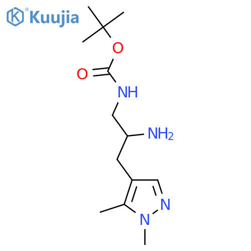 tert-butyl N-2-amino-3-(1,5-dimethyl-1H-pyrazol-4-yl)propylcarbamate structure