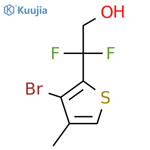 2-(3-bromo-4-methylthiophen-2-yl)-2,2-difluoroethan-1-ol structure