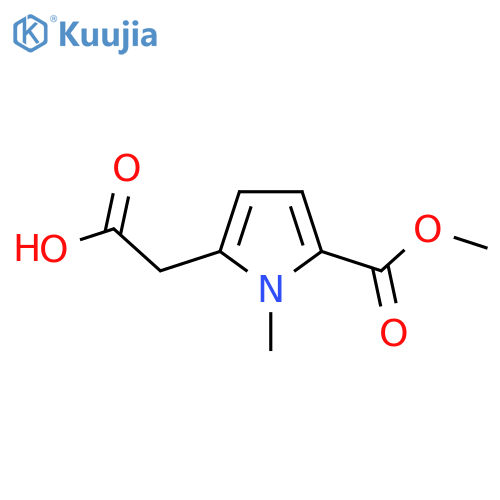 2-5-(methoxycarbonyl)-1-methyl-1H-pyrrol-2-ylacetic acid structure