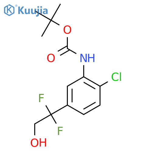 tert-butyl N-2-chloro-5-(1,1-difluoro-2-hydroxyethyl)phenylcarbamate structure