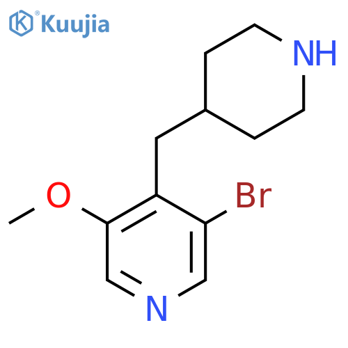 3-bromo-5-methoxy-4-(piperidin-4-yl)methylpyridine structure