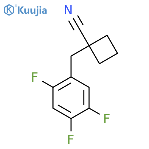 1-(2,4,5-trifluorophenyl)methylcyclobutane-1-carbonitrile structure