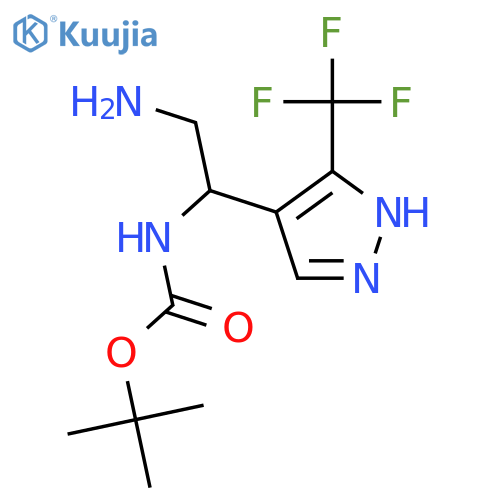 tert-butyl N-{2-amino-1-3-(trifluoromethyl)-1H-pyrazol-4-ylethyl}carbamate structure