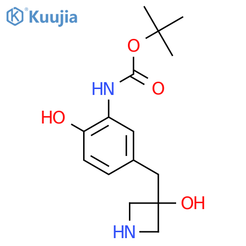 tert-butyl N-{2-hydroxy-5-(3-hydroxyazetidin-3-yl)methylphenyl}carbamate structure