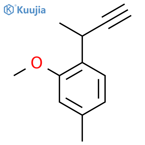 1-(but-3-yn-2-yl)-2-methoxy-4-methylbenzene structure