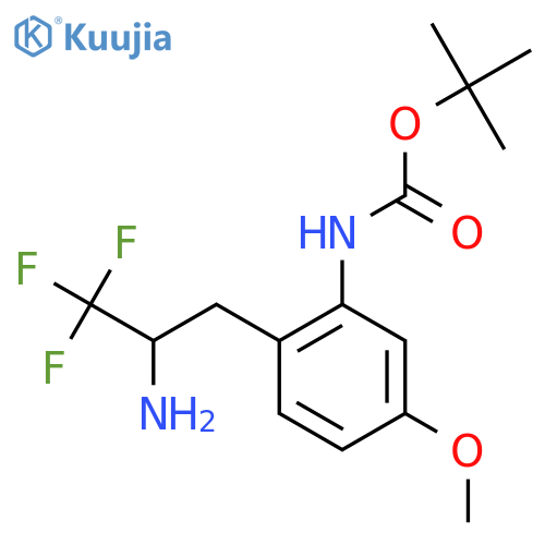 tert-butyl N-2-(2-amino-3,3,3-trifluoropropyl)-5-methoxyphenylcarbamate structure