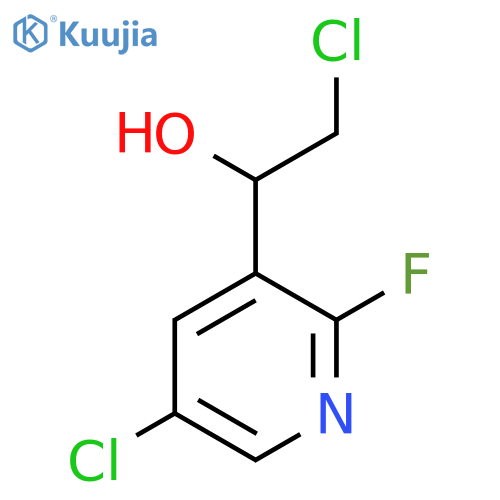 2-chloro-1-(5-chloro-2-fluoropyridin-3-yl)ethan-1-ol structure