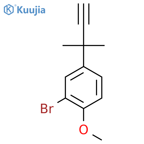 2-bromo-1-methoxy-4-(2-methylbut-3-yn-2-yl)benzene structure