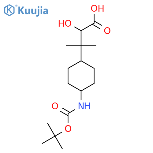 3-(4-{(tert-butoxy)carbonylamino}cyclohexyl)-2-hydroxy-3-methylbutanoic acid structure
