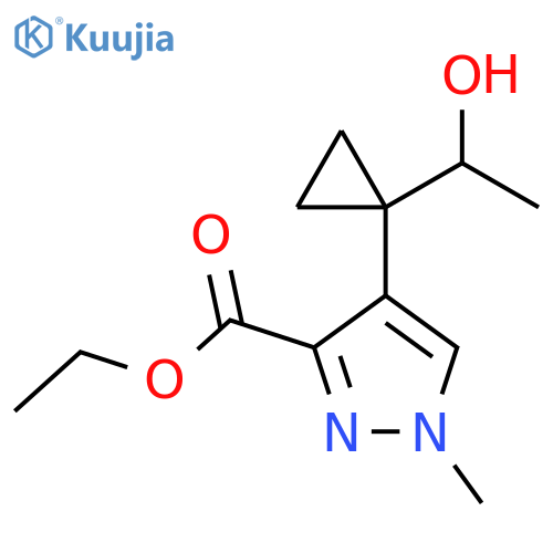 ethyl 4-1-(1-hydroxyethyl)cyclopropyl-1-methyl-1H-pyrazole-3-carboxylate structure