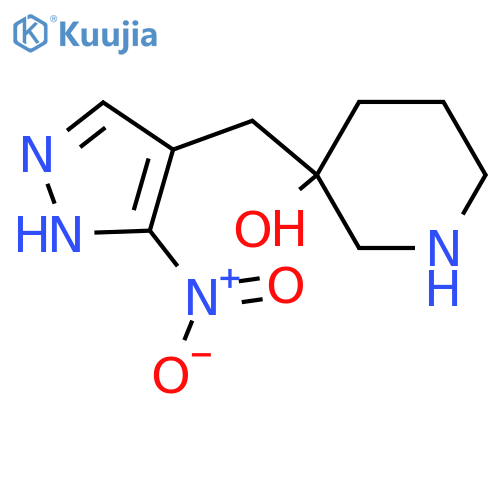 3-(3-nitro-1H-pyrazol-4-yl)methylpiperidin-3-ol structure