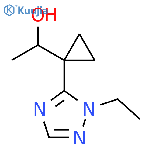 1-1-(1-ethyl-1H-1,2,4-triazol-5-yl)cyclopropylethan-1-ol structure