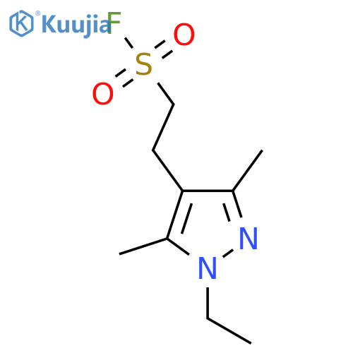 2-(1-ethyl-3,5-dimethyl-1H-pyrazol-4-yl)ethane-1-sulfonyl fluoride structure
