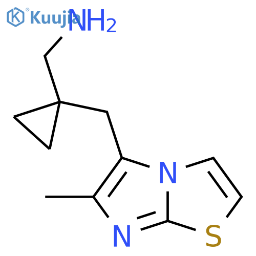 1-({6-methylimidazo2,1-b1,3thiazol-5-yl}methyl)cyclopropylmethanamine structure