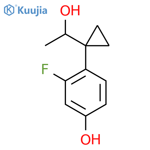 3-fluoro-4-1-(1-hydroxyethyl)cyclopropylphenol structure