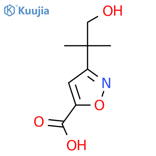 3-(1-hydroxy-2-methylpropan-2-yl)-1,2-oxazole-5-carboxylic acid structure