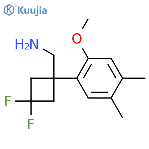 3,3-difluoro-1-(2-methoxy-4,5-dimethylphenyl)cyclobutylmethanamine structure