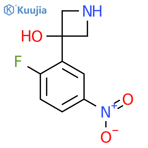 3-(2-fluoro-5-nitrophenyl)azetidin-3-ol structure