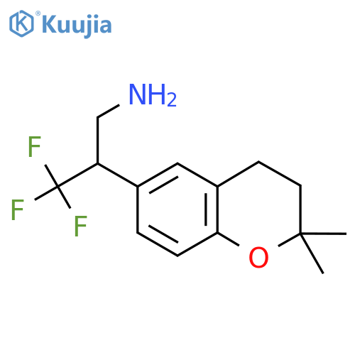 2-(2,2-dimethyl-3,4-dihydro-2H-1-benzopyran-6-yl)-3,3,3-trifluoropropan-1-amine structure