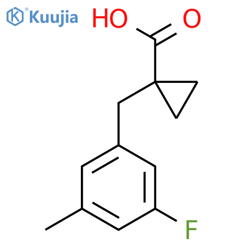 1-(3-fluoro-5-methylphenyl)methylcyclopropane-1-carboxylic acid structure
