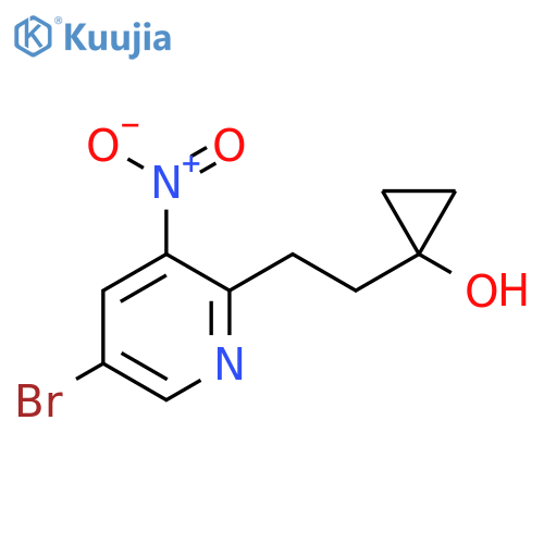 1-2-(5-bromo-3-nitropyridin-2-yl)ethylcyclopropan-1-ol structure