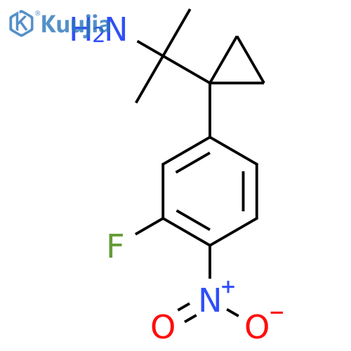 2-1-(3-fluoro-4-nitrophenyl)cyclopropylpropan-2-amine structure