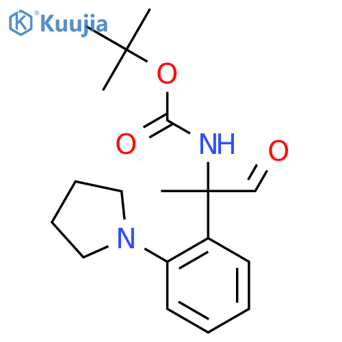 tert-butyl N-{1-oxo-2-2-(pyrrolidin-1-yl)phenylpropan-2-yl}carbamate structure