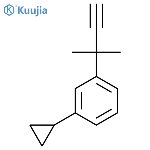 1-cyclopropyl-3-(2-methylbut-3-yn-2-yl)benzene structure