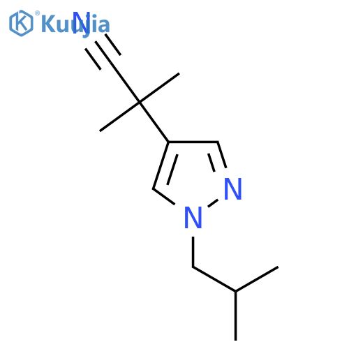 2-methyl-2-1-(2-methylpropyl)-1H-pyrazol-4-ylpropanenitrile structure