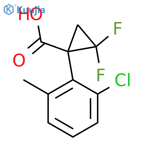 1-(2-chloro-6-methylphenyl)-2,2-difluorocyclopropane-1-carboxylic acid structure