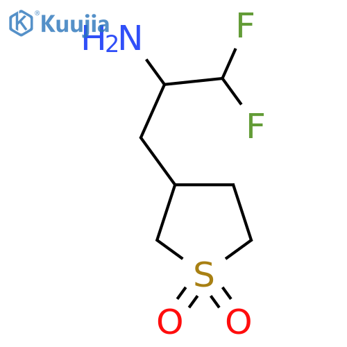 3-(2-amino-3,3-difluoropropyl)-1lambda6-thiolane-1,1-dione structure
